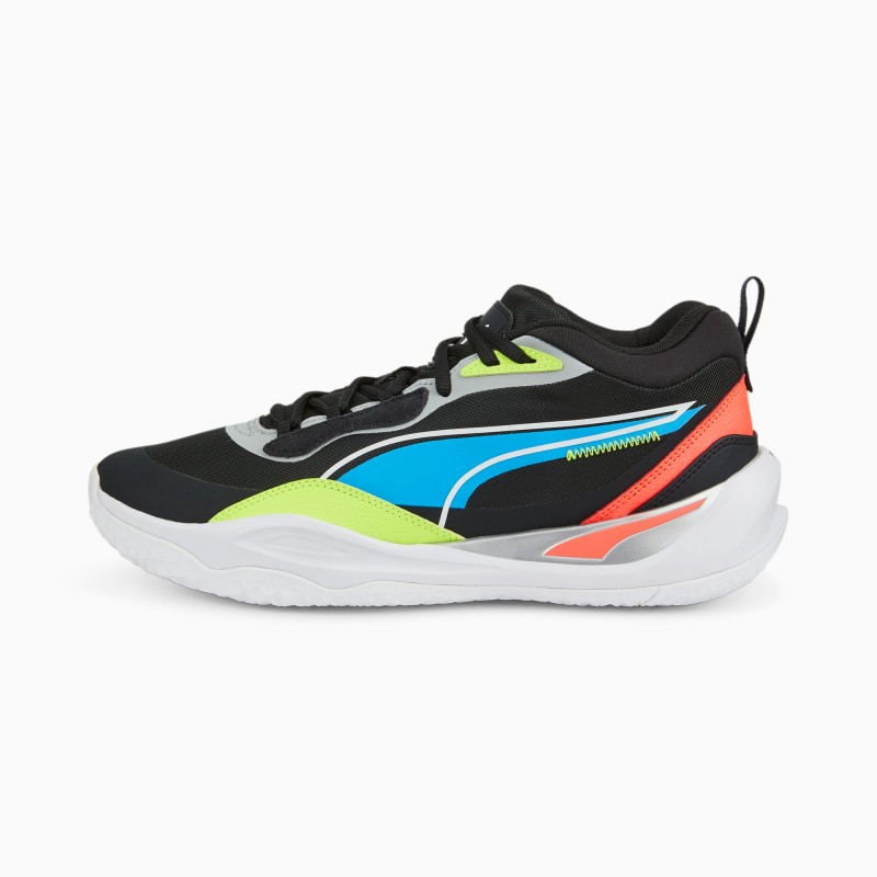 Puma playmaker “jet black-lime squeeze colorway.