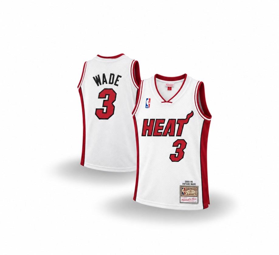 Mitchell & Ness Dwyane Wade 2005–06 Miami Heat White Hardwood Classics Swingman Jersey