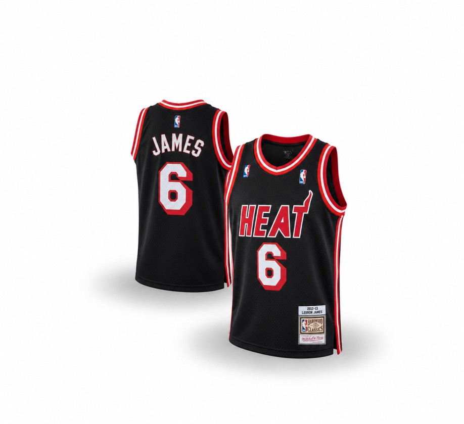 Mitchell & Ness and Hardwood Classics Miami Heat LeBron James #6 basketball jersey