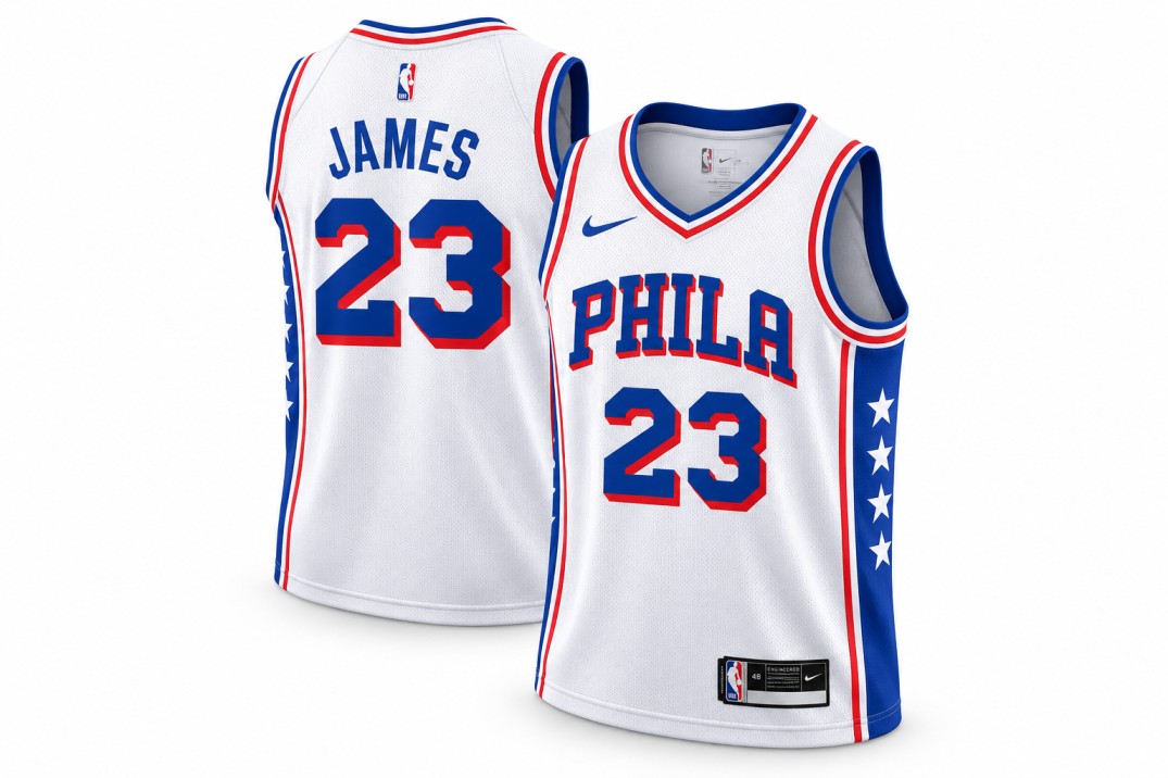 LeBron James #23 Philadelphia 76ers Association Edition (White) basketball jersey