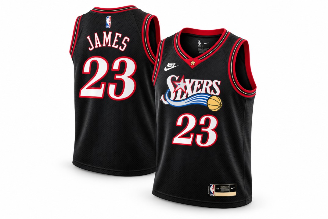 Philadelphia 76ers LeBron James #23 Black Classic/City Edition Nike basketball jersey