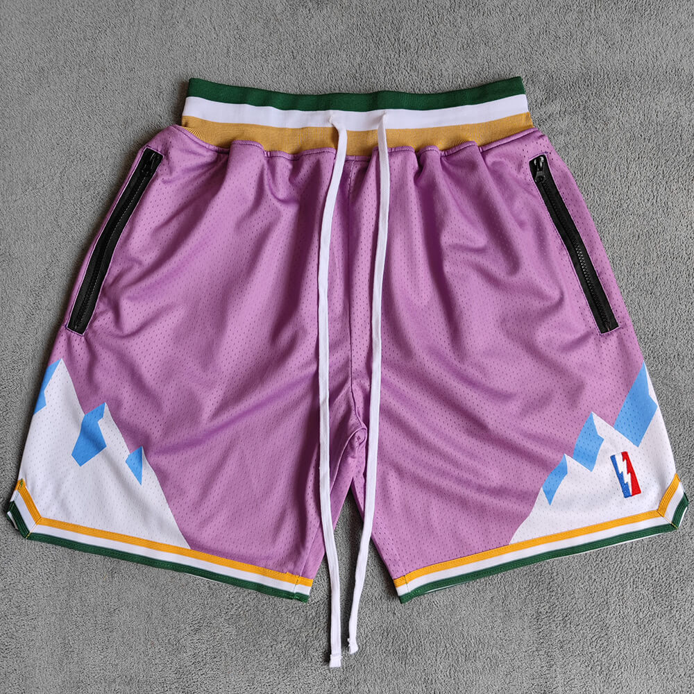 Purple mesh shorts